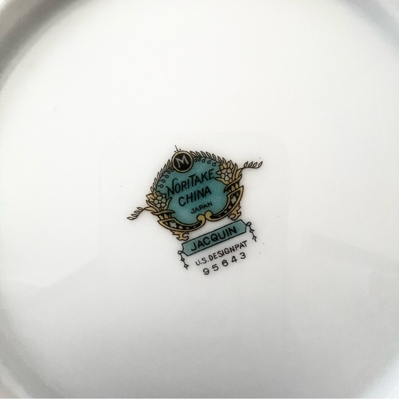 4 PCs Vintage Noritake Japan Jacquin Berry Bowls 6.25", Multi Floral Green Edge - Picture 5 of 5